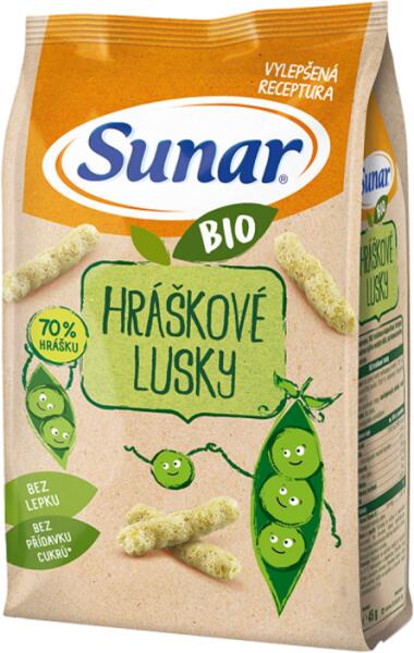 Sunar - 3x SUNAR BIO Ropogós Zöldborsó pelyhek 45 g