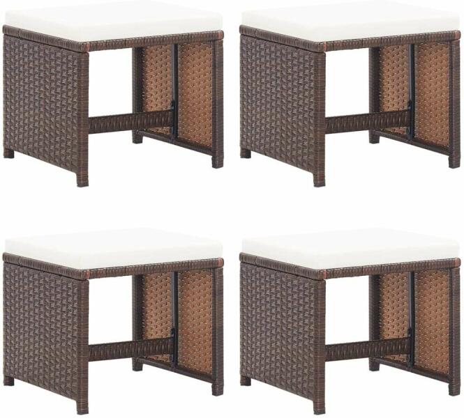 vidaXL 2 db bárszék fekete polietilén rattan és acél 45x56x103.5 cm (319430/1)