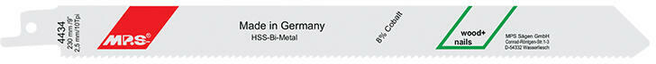 MPS - szablyafűrészlap szegelt fára BiM Co8 230x19x0, 9/T2, 5mm 4434-5db (S1122HF) (031106-0112)