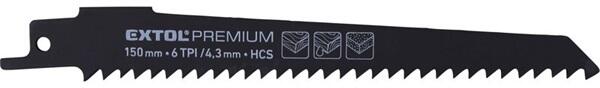 Extol - szablyafűrészlap klt. , 3db, Bosch befogás, 150 mm, 6T, HCS, fához, tiszta vágás (8806103)