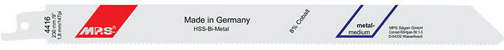 MPS - szablyafűrészlap fémre BiM Co8 230x19x0, 9/T1, 8mm 4416-5db (S1122BF) (031106-0130)