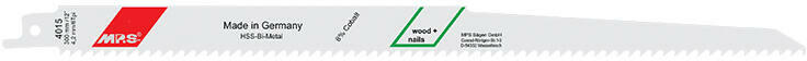 MPS - szablyafűrészlap szegelt fára BiM Co8 300x19x1, 27/T4, 2mm 4015-2db (S1411DF; S1411VF) (031106-0117)