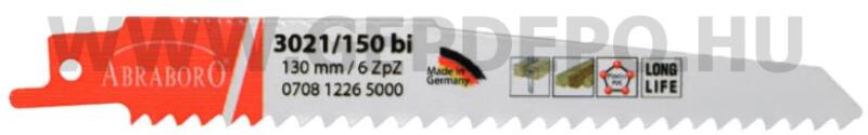 ABRABORO - 1/2 BiM orrfűrészlap FA, MŰANYAG, long life, TPI: 6, 130 mm - 5 db (070812265000)