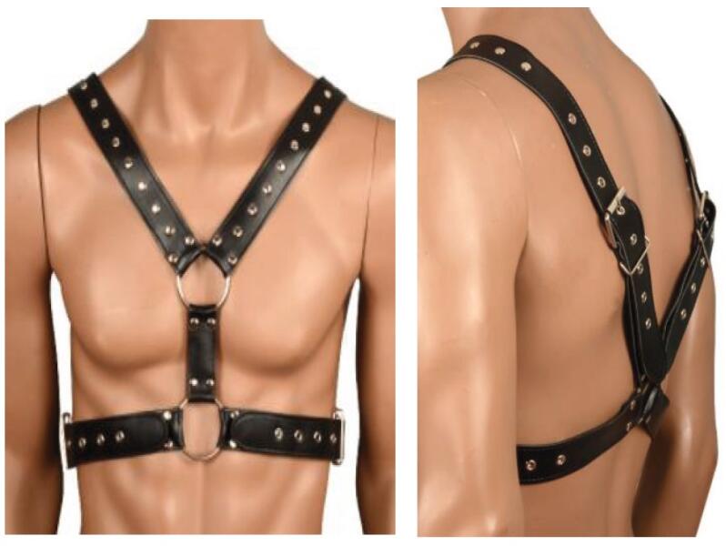 Urban Club harness X-back Striped-kék - szexshop