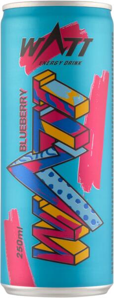 Watt - kékáfonya ízű szénsavas energiaital koffeinnel és vitaminokkal 250 ml