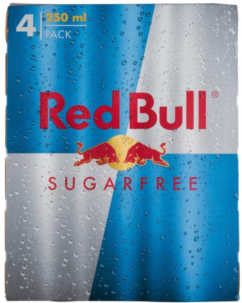 Red Bull - Sugarfree magas koffeintartalmú szénsavas energiaital édesítőszerekkel 4 x 250 ml - ecofamily