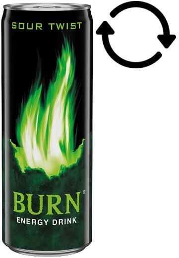 Monster - Burn Sour Twist zöld alma ízesítésű szénsavas ital koffeinnel, inozittal, B-vitaminokkal 250 ml