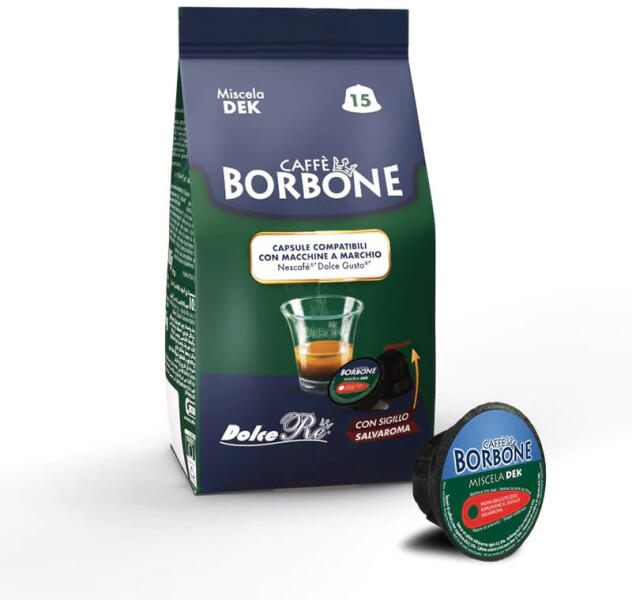 Caffè Borbone - 15 db Caffè Borbone Miscela Dek DOLCE GUSTO kompatibilis koffeinmentes kávékapszula
