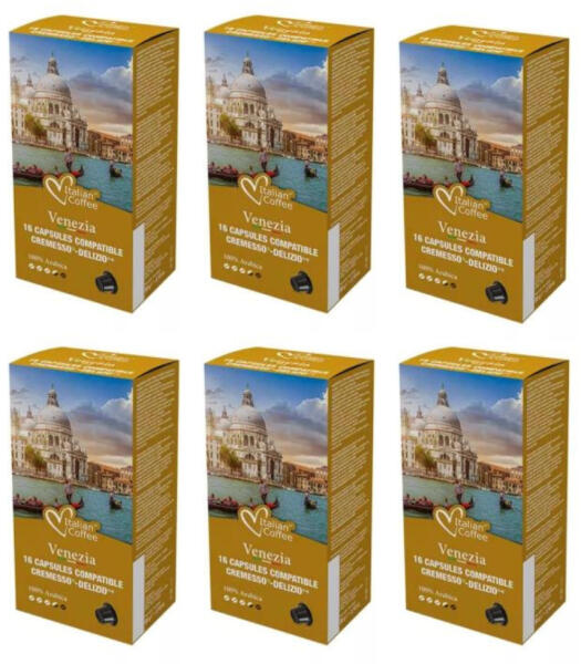 Cremesso - 6 DB Cremesso® kompatibilis kapszula-Venezia 100% Arabica (6 x 16 db) csomag - gastrobolt