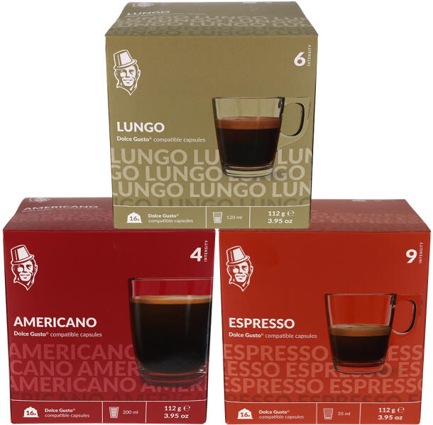 Kaffekapslen - Válogatáscsomag - Feketekávé - 48 kapszula termékhez