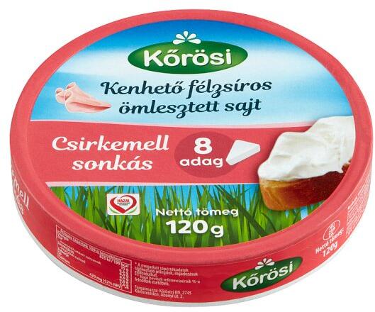 Kőrösi - kenhető félzsíros csirkemell sonkás ömlesztett sajt 120 g