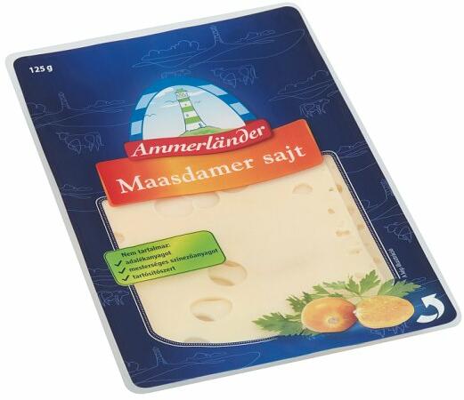 Ammerländer - szeletelt maasdamer sajt 125 g