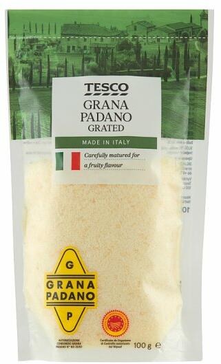 Tesco - Grana Padano reszelt, félzsíros, extra kemény sajt 100 g