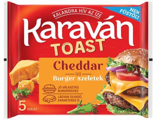 karaván - Toast cheddar ízű burger szeletek 100 g