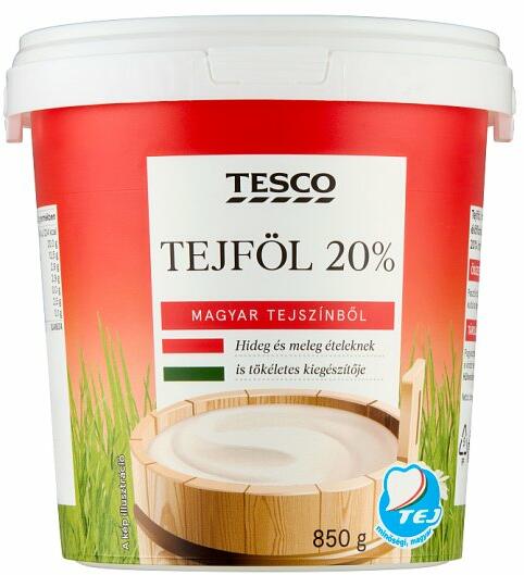 Tesco - félzsíros tejföl 12% 850 g