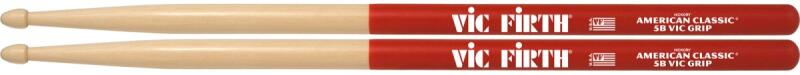 VIC FIRTH - 5BVG - Wood Tip American Classic® Vic Grip Hickory Drumsticks - B490B