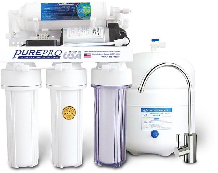 PurePro - EC105P RO víztisztító nyomásfokozóval, modern dizájn csappal (FC101). Szűrők: F-SZETT, membrán: TLC50 - pontyoo