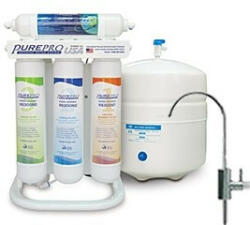 PurePro - ERS-105P ozmózis membránnal és nyomásfokozó pumpával szerelt 5 lépcsős víztisztító készülék, hagyományos csapteleppel (PP-ERS105P)