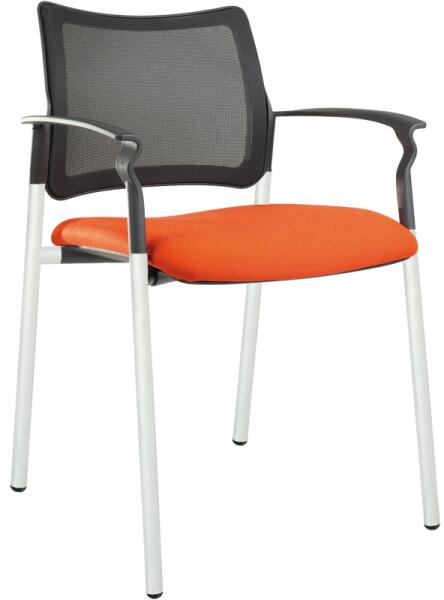 ANTARES - 2170 TC Rocky NET tárgyalószék szövetborítás hálós háttámla krómozott acélváz SW. 02 szürkésbarna (ANKHSZ285-93)