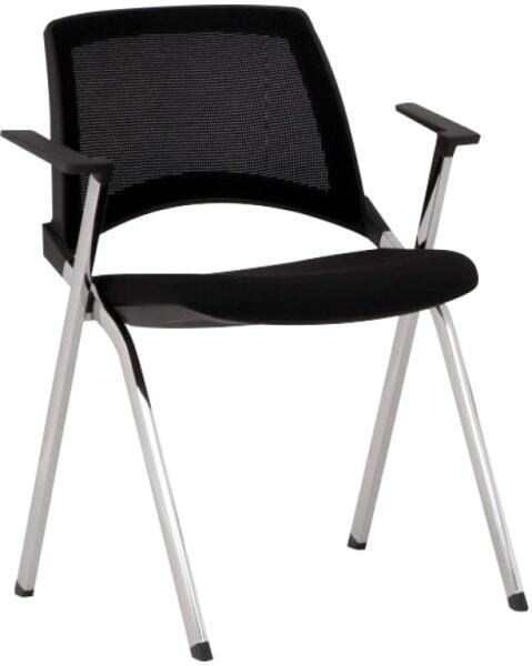 ANTARES - Lakendó TC NET tárgyalószék szövetborítás krómozott acélváz MS. 14 élénkzöld (ANKHSZ307-79)