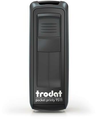 TRODAT - Bélyegző, TRODAT Pocket Printy 9511 , fekete ház, fekete párnával (9511F/F) - molnarpapir