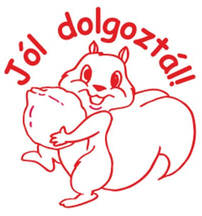 COLOP - Bélyegző, motivációs, Jól dolgoztál! , COLOP "N43-kék", piros (IC18034304) - fapadospatron