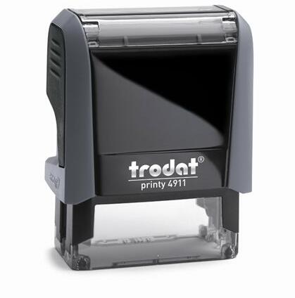 TRODAT - Bélyegző, TRODAT Printy 4911 , fekete ház, kék párnával (4911F/K) - irodaszermost