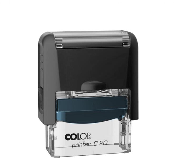 Colop - Bélyegző C20 Colop fekete átlátszó ház/kék párna (58390)