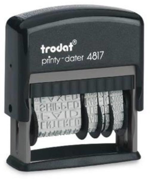 TRODAT - Dátum- és szövegbélyegző, 12 féle szöveggel, TRODAT 4817 (IT4817) (4817 UNG)