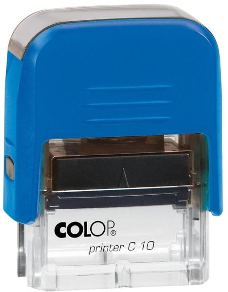 COLOP - Bélyegző C10 Printer Colop átlátszó kék ház/kék párna (49991)