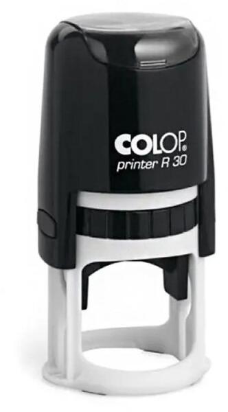 Colop - Bélyegző R30 Printer Colop fekete ház/ kék párna kör lenyomat (MEN-OR-57531)