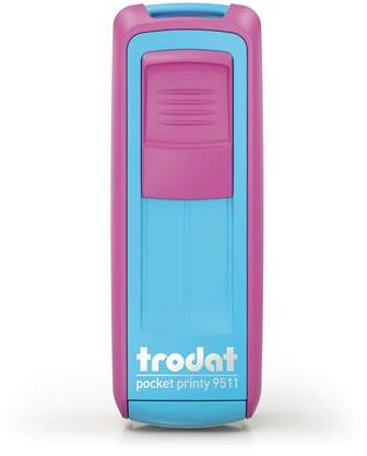 TRODAT - Bélyegző, TRODAT Pocket Printy 9511 , pink-türkiz ház, fekete párnával (9511PI/TUR/F) - irodaszermost