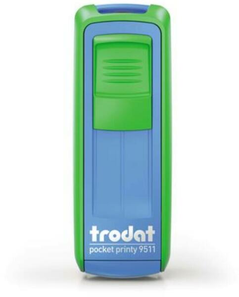 TRODAT - Bélyegző, TRODAT Pocket Printy 9511, zöld-kék ház, fekete párnával (IT9511ZK) (9511Z/K/F)
