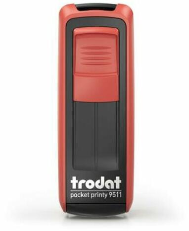 TRODAT - Bélyegző, TRODAT "Pocket Printy 9511", piros ház, fekete párnával (IT9511P) - jatekotthon