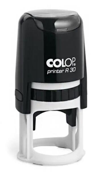 Colop - Bélyegző R30 Printer Colop fekete ház/ kék párna kör lenyomat (57531)