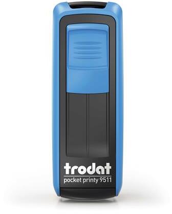 TRODAT - Bélyegző, TRODAT Pocket Printy 9511, kék ház, fekete párnával (IT9511K)