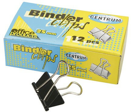 Centrum - Iratcsipesz Centrum 25 mm fekete 12 db/doboz (80245)