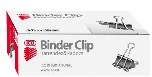 ICO - Binder csipesz 19mm 12 darabos (7350082006) - papir-bolt