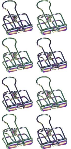 BRUNNEN - metál szivárvány színű 8 db-os binder iratcsipesz 216266177 (216266177)