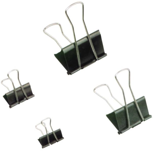 Bindercsipesz, 25 mm, fekete (12db/doboz) (INJ10571)