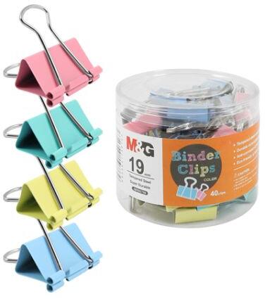 M&G - Clip Binder M&G - színes (19 mm), 40 db