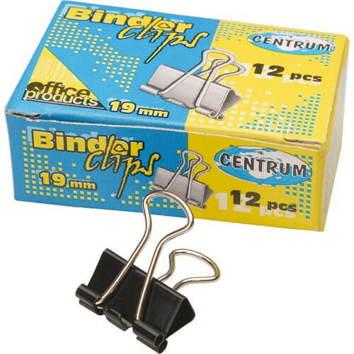 Centrum - Iratcsipesz Centrum 19 mm fekete 12 db/doboz (80134)