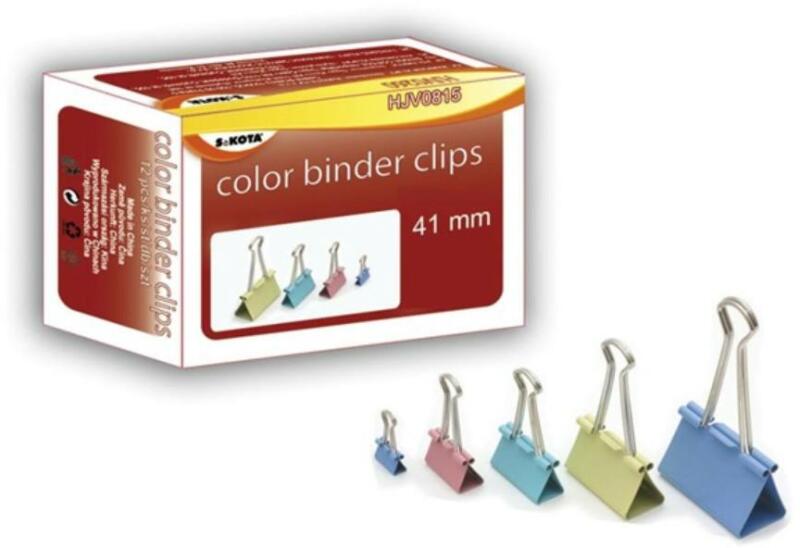 Sakota - 41mm 12db/csomag színes iratcsipesz (HJV0815) - tintasziget