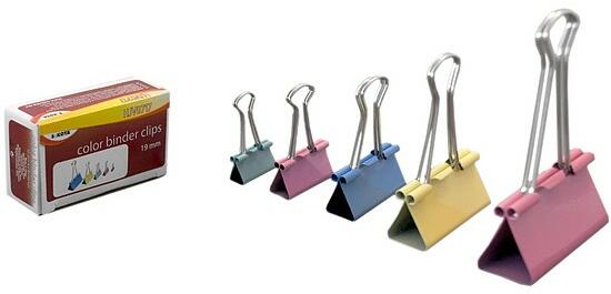 Iratcsipesz 25 mm színes 12 db/doboz