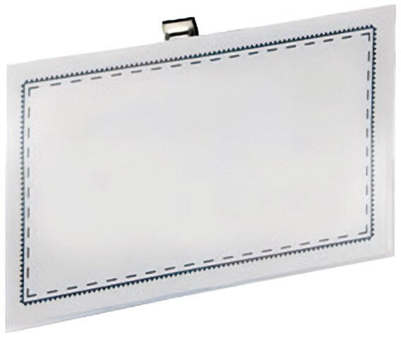 YANDA - Névjegykitűző tűs csiptetős YANDA 54x90mm kemény 50 darabos