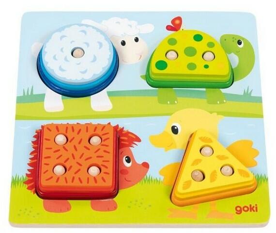 Goki - Színek És Formák Fa Puzzle - Állatok (GK58419)