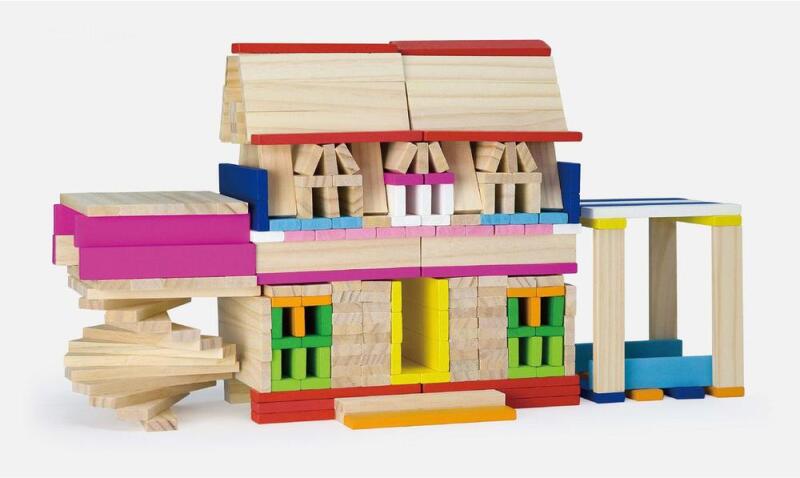 Viga Toys - Fa építőjáték készlet 250 darabos szett (FK4656)