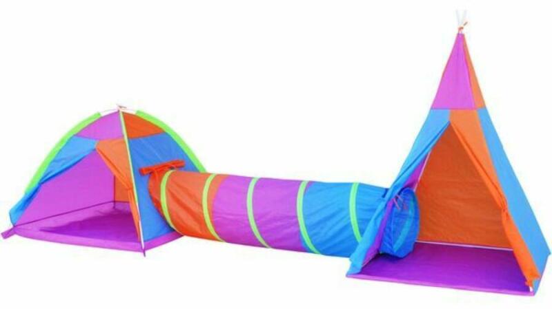 Masen Toys - 3 ajtós játszósátor csörgővel - színes pöttyös (023-67C)