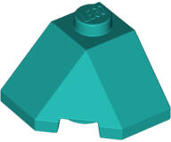 LEGO® - 13548c39 - LEGO sötét türkiz kocka 45° elem 2 x 2 méretű, dupla lejtő, lecsapott sarokkal (13548c39)