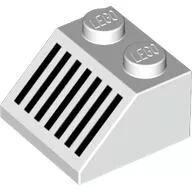 LEGO® - 3039p05c1 - LEGO fehér kocka 45° 2 x 2 méretű, 7 fekete csíkkal (3039p05c1)